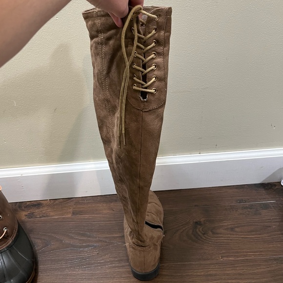 Taupe Knee High Boots - Picture 2 of 8